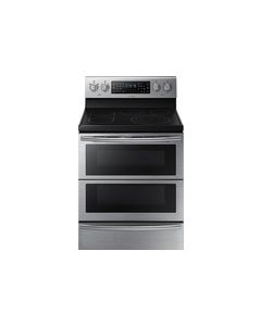 Samsung - 30" Self-Cleaning Freestanding Dual Door Electric Convection Range - Stainless Steel