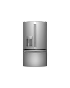 GE - 27.7 Cu. Ft. French Door Refrigerator with Thru-the-Door Ice and Water - Stainless Steel