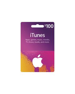 Apple - $100 iTunes Gift Card - Purple/Pink/Orange