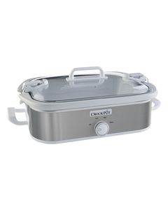 Crock-Pot - 3.5-Quart Slow Cooker - Stainless-Steel/White