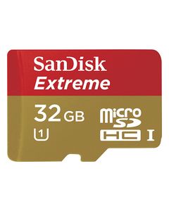 SanDisk - Extreme 32GB microSDHC Class 10 UHS-1 Memory Card - Red/Gold