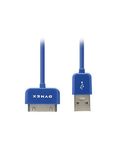 Dynex™ - Apple MFi Certified 3' Apple® 30-Pin Cable - Blue