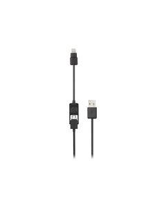 Scosche - smartSTRIKE 3' 2-in-1 Charge-and-Sync Cable - Black