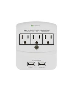 Monster - Core Power 350 3-Outlet Surge Protector - White