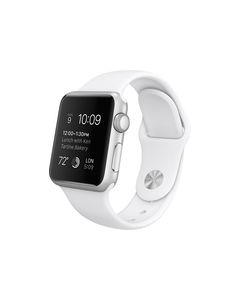 Apple - Apple Watch™ Sport 38mm Silver Aluminum Case - White Sports Band