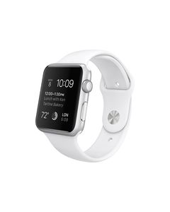 Apple - Apple Watch™ Sport 42mm Silver Aluminum Case - White Sports Band