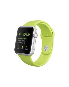 Apple - Apple Watch™ Sport 42mm Silver Aluminum Case - Green Sports Band