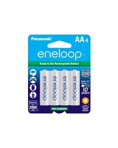 Panasonic - eneloop Rechargeable AA Batteries (4-pack) - White