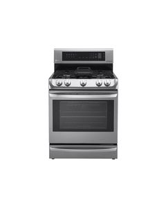 LG - 6.3 Cu. Ft. Self-Cleaning Freestanding Gas Convection Range - Stainless Steel