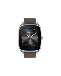 Asus - ZenWatch 2 Smartwatch 49mm Stainless Steel - Silver/Taupe Rubber