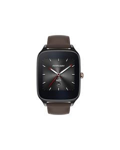 Asus - ZenWatch 2 Smartwatch 49mm Stainless Steel - Gunmetal/Brown Leather