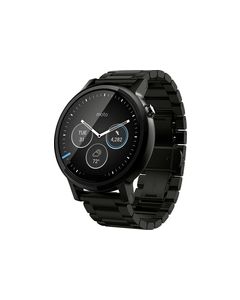 Motorola - Moto 360 2nd Generation Men's Smartwatch 46mm Stainless Steel - Black Stainless Steel