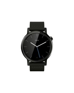 Motorola - Moto 360 2nd Generation Men's Smartwatch 42mm Stainless Steel - Black Leather