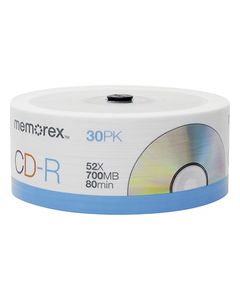 Memorex - CD Recordable Media - CD-R - 52x - 700 MB - 30 Pack Spindle