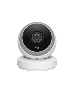 Logitech - Logi Circle Portable Wireless Video Monitoring Camera with 2-way talk - White