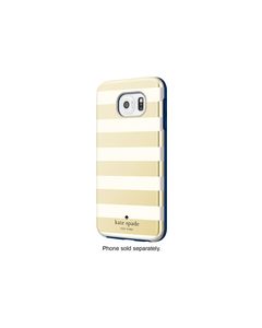 kate spade new york - Hybrid Hard Shell Case for Samsung Galaxy S6 Cell Phones - Candy Stripe Gold/Cream/Navy