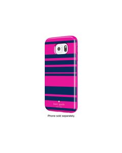 kate spade new york - Hybrid Hard Shell Case for Samsung Galaxy S6 Cell Phones - Fairmont Stripe Pink/Navy