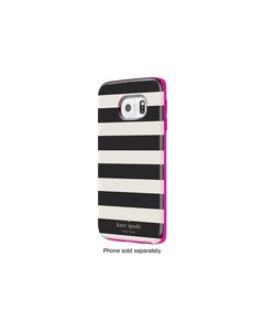 kate spade new york - Hybrid Hard Shell Case for Samsung Galaxy S6 edge Cell Phones - Candy Stripe Black/Cream/Pink