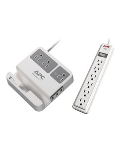 APC - SurgeArrest 3-Outlet and 6-Outlet Surge Protectors - White