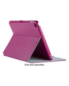 Speck - StyleFolio Case for Apple® iPad® mini 4 - Fuschia/Nickel Gray