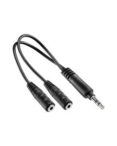 Insignia™ - Dual 3.5mm Mini Headphone Jack Adapter - Black