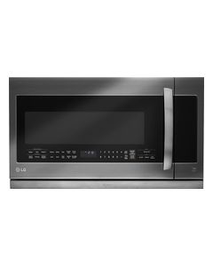 LG - 2.2 Cu. Ft. ExtendaVent 2.0 Over-the-Range Microwave with Sensor Cooking - Black Stainless Steel