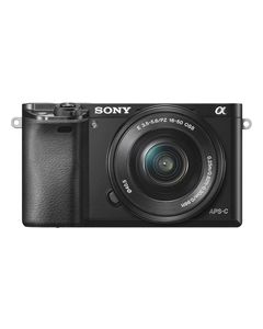 Sony - Alpha a6000 Mirrorless Camera with 16-50mm Retractable Lens - Black