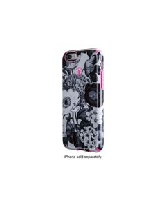 Speck - Inked Hard Shell Case for Apple® iPhone® 6 and 6s - Vintage Bouquet Gray/Shocking Pink