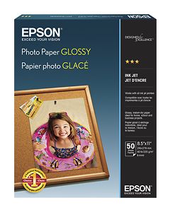 Epson - 50-Pack 8.5" x 11" Glossy Photo Paper