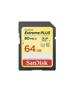 SanDisk - Extreme PLUS 64GB SDXC Memory Card - Black/Gold