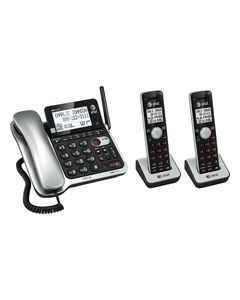 AT&T - CL84202 DECT 6.0 Expandable Phone System with Digital Answering System - Black/Silver