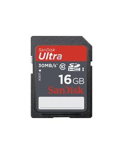 SanDisk - Ultra 16GB SDHC UHS-I Class 10 Memory Card - Black/Gray/Red