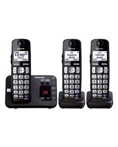 Panasonic - KX-TGE233B DECT 6.0 Expandable Cordless Phone System with Digital Answering System - Black