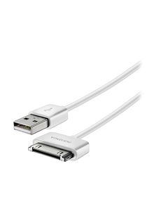 Insignia™ - Apple MFi Certified 4' 30-Pin Charge-and-Sync Cable - White