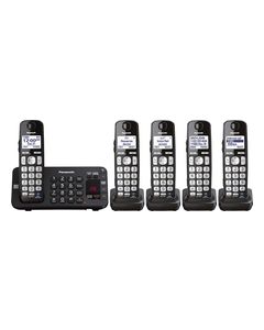 Panasonic - KX-TGE245B DECT 6.0 Expandable Cordless Phone System with Digital Answering System - Black