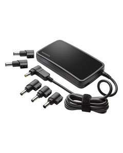 Insignia™ - Slim Universal AC Laptop Power Adapter with USB Charging - Black