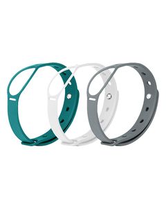 Misfit - Shine Sport Bands for Misfit Shine Devices (3-Count) - White/Gray/Teal