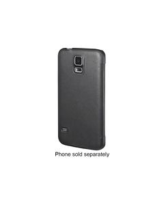 Platinum - Leather Flip Case for Samsung Galaxy S 5 Cell Phones - Black