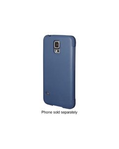 Platinum - Leather Flip Case for Samsung Galaxy S 5 Cell Phones - Blue