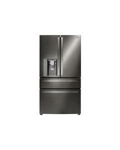 LG - 22.7 Cu. Ft. Counter-Depth 4-Door French Door Refrigerator with Thru-the-Door Ice and Water - Black Stainless