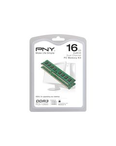 PNY - 2-Pack 8GB PC3-12800 DDR3 DIMM Desktop Memory Kit - Green