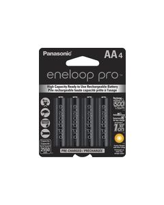 Panasonic - eneloop pro Rechargeable AA Batteries (4-pack) - Black