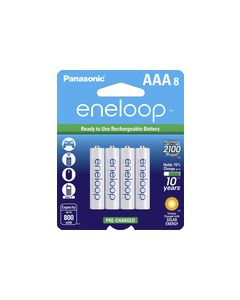 Panasonic - eneloop Rechargeable AAA Batteries (8-pack) - White