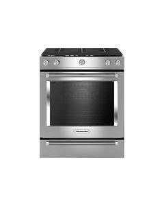 KitchenAid - 30" Self-Cleaning Slide-In Gas Convection Range - Stainless-Steel