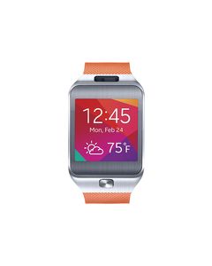 Samsung - Gear 2 Smartwatch 58.4mm Metal - Orange Rubber