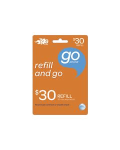 AT&T GoPhone - $30 Top-Up Prepaid Card - Orange