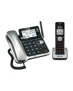 AT&T - AT CL84102 DECT 6.0 Expandable Phone System with Digital Answering System - Black/Silver