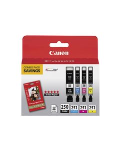 Canon - 250/251 4-Pack High-Yield Ink Cartridges - Black/Cyan/Magenta/Yellow