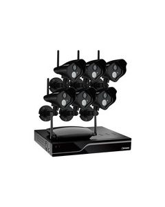 Defender - Pro 8-Channel, 6-Camera Indoor/Outdoor Wireless Security System - Black