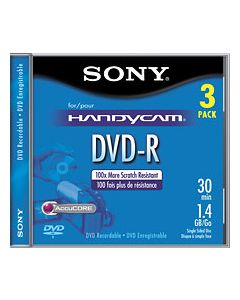 Sony - 3-Pack Mini DVD-R Discs with Jewel Cases